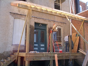 The City Tap deck being built, Pittsboro, NC