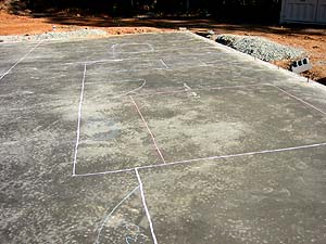 Chalk outline of floor plan